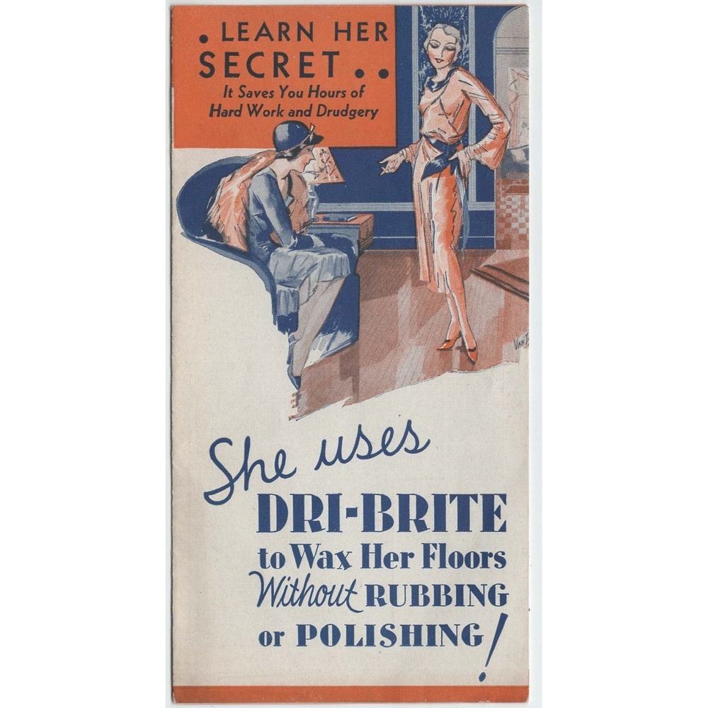 Vintage 1932 Dri-Brite Wax Advertising Brochure Art Deco Miracul Wax Co - Picture 1 of 3